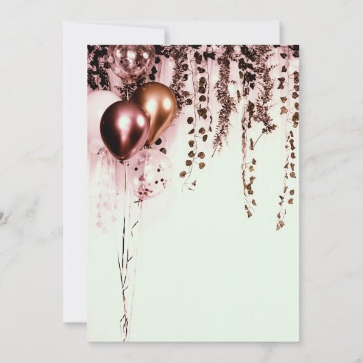 Pink Mink Rose Gold Lights Rustikale Ivy Bridal Einladung (Rückseite)