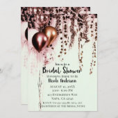 Pink Mink Rose Gold Lights Rustikale Ivy Bridal Einladung (Vorne/Hinten)