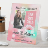 Pink & Mint Autor Buchsignierung oder Buchstart Sockelschild (In Situ)