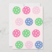 Pink Mint Crawl Walk Pickleball Thema 1. Geburtsta Einladung (Rückseite)