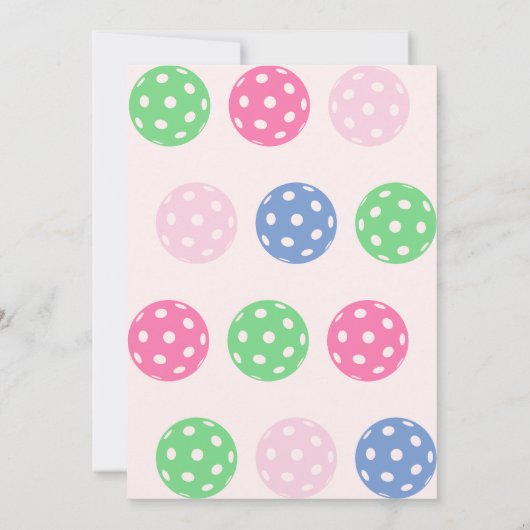 Pink Mint Crawl Walk Pickleball Thema 1. Geburtsta Einladung (Rückseite)