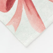 Pink Mint Cream Dots & Bows Christmas   Fleecedecke (Ecke)