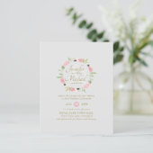 Pink Mint Floral Brautparty per Post oder Hochzeit (Stehend Vorderseite)