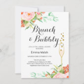 Pink Mint floral Brunch Bridal Dusche Einladung (Vorderseite)