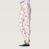 Pink Mint Floral Ranunculus   Leggings (Links)