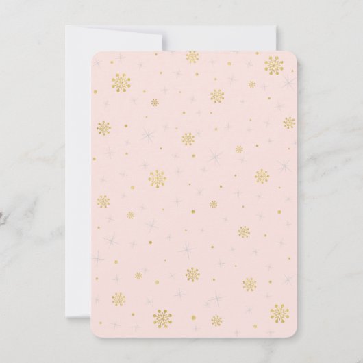Pink, Mint & Gold Winterwunderland Vielen Dank Mitteilungskarte (Rückseite)