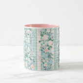 Pink Mint Green Floral Gingham Grand Millennium Tasse (Zentrum)