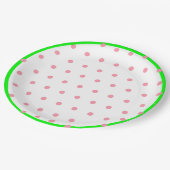 Pink Mint Green Geometric Polka Dots Pappteller (Schrägansicht)