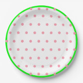 Pink Mint Green Geometric Polka Dots Pappteller (Vorderseite)