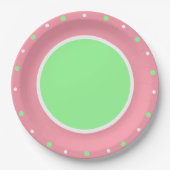 Pink Mint Green Geometric Polka Dots Pappteller (Vorderseite)