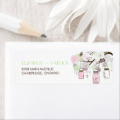 Pink & Mint Green Mason Jars Wedeladresse Label (Insitu)