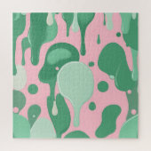 Pink Mint Green Melting Drip Pattern Abstract Puzzle (Vertikal)