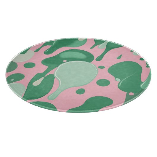 Pink Mint Green Melting Drip Pattern Abstract Schneidebrett (Ecke)