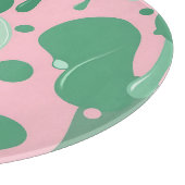 Pink Mint Green Melting Drip Pattern Abstract Schneidebrett (Ecke)
