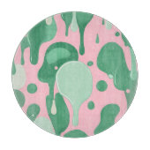 Pink Mint Green Melting Drip Pattern Abstract Schneidebrett (Vorderseite)
