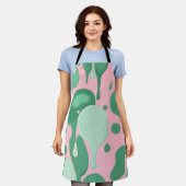 Pink Mint Green Melting Drip Pattern Abstract  Schürze (Getragen)