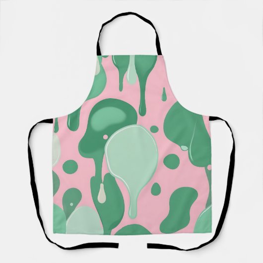 Pink Mint Green Melting Drip Pattern Abstract  Schürze (Vorderseite)