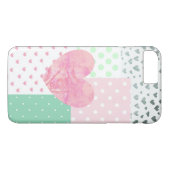 Pink, Mint Green und Silver Heart Handy Case (Rückseite (Horizontal))
