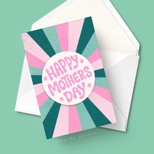 Pink Mint Happy Mütter Day Holiday Karte