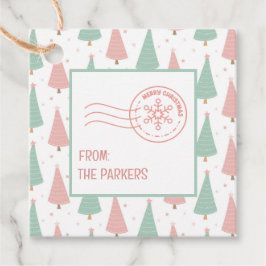 Pink/Mint Holiday Favor Tags Geschenkanhänger