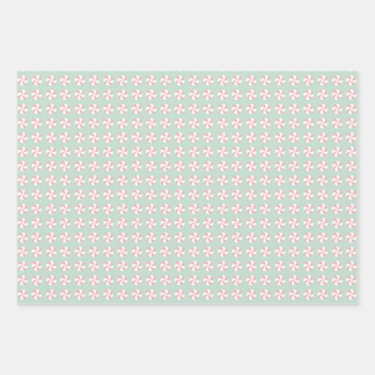 Pink/Mint Holiday Wrapping Paper Sheets Geschenkpapier Set (Vorderseite 2)
