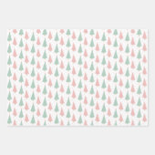 Pink/Mint Holiday Wrapping Paper Sheets Geschenkpapier Set (Vorderseite)