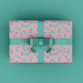 Pink Mint Muster Weihnachtsgeschenkpapier Geschenkpapier