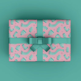 Pink Mint Muster Weihnachtsgeschenkpapier Geschenkpapier