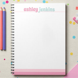 Pink & Mint Personalized Name Spiral Notebook Notizblock