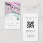 *~* PINK MINT QR Agate Glam Luxe AP66 Visitenkarte (Vorne/Hinten)