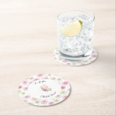 Pink Mint Ranunculus Floral Bridal Shower  Runder Pappuntersetzer (Vor Ort)