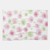 Pink Mint Ranunculus Flowers Geschirrtuch (Horizontal)