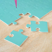 Pink Mint Retro Starburst Glow Puzzle (Seite)