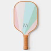 Pink Mint Sorbet Aquamarin Monogram Modern Persona Pickleball Schläger (Vorderseite)