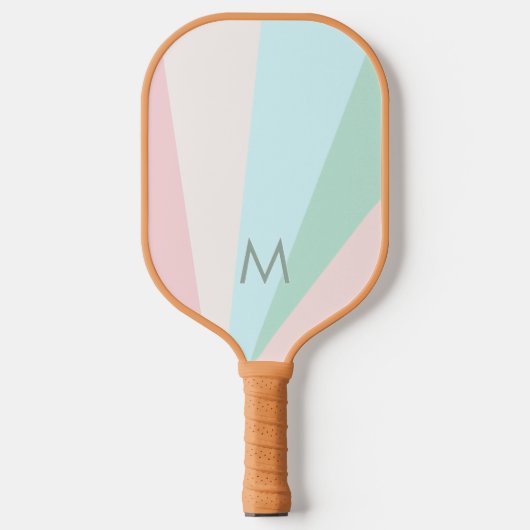 Pink Mint Sorbet Aquamarin Monogram Modern Persona Pickleball Schläger (Vorderseite)