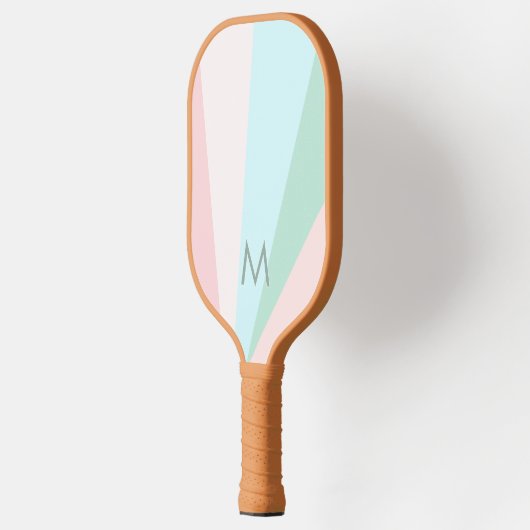 Pink Mint Sorbet Aquamarin Monogram Modern Persona Pickleball Schläger (Links)