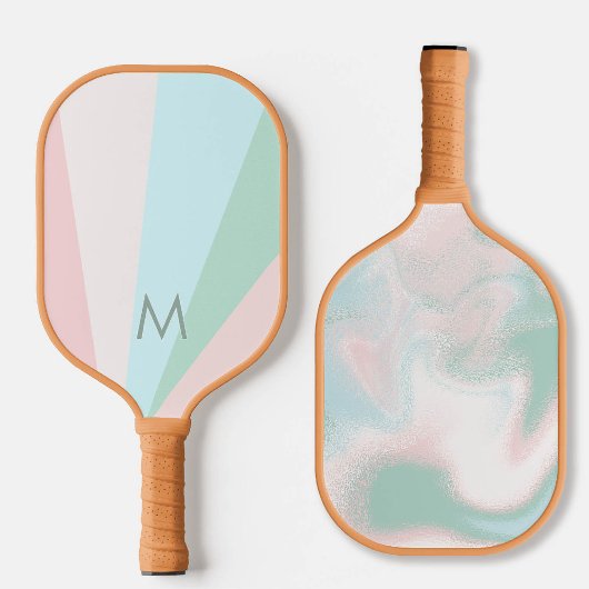 Pink Mint Sorbet Aquamarin Monogram Modern Persona Pickleball Schläger