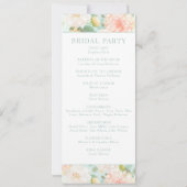 Pink Mint Tiel Floral Boho Hochzeitskarten (Rückseite)