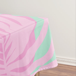 Pink Mint Tropical Blätter Endlos Sommer farbenfro Tischdecke