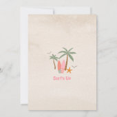 Pink Mint Zwei Coole Surfen 2. Geburtstag Einladung (Rückseite)