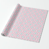 Pink Minze Diamonds Ikat Muster Geschenkpapier (Ungerollt)