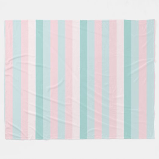 Pink Minze grüne Streifen Moderne Dekorationsvorla Fleecedecke (Vorderseite (Horizontal))