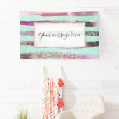 Pink Minze Grünnagel Polnischer Glitzer Pinselstri Banner (Insitu)