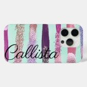 Pink Minze Grünnagel Polnischer Glitzer Pinselstri Case-Mate iPhone Hülle (Rückseite (Horizontal))