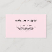 Pink Minze Imitate Gold Pinselstriche Abstrakt Visitenkarte (Rückseite)