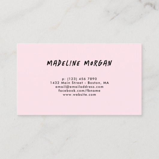 Pink Minze Imitate Gold Pinselstriche Abstrakt Visitenkarte (Rückseite)