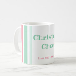 Pink Minze Streifen Weihnachten Kaffeetasse