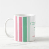 Pink Minze Streifen Weihnachten Kaffeetasse (Links)