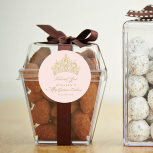 Pink Mis Quince Anos Gold Tiara Sticker