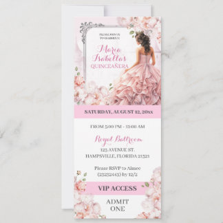 Pink Mis Quinceanera VIP Zugang Einladung